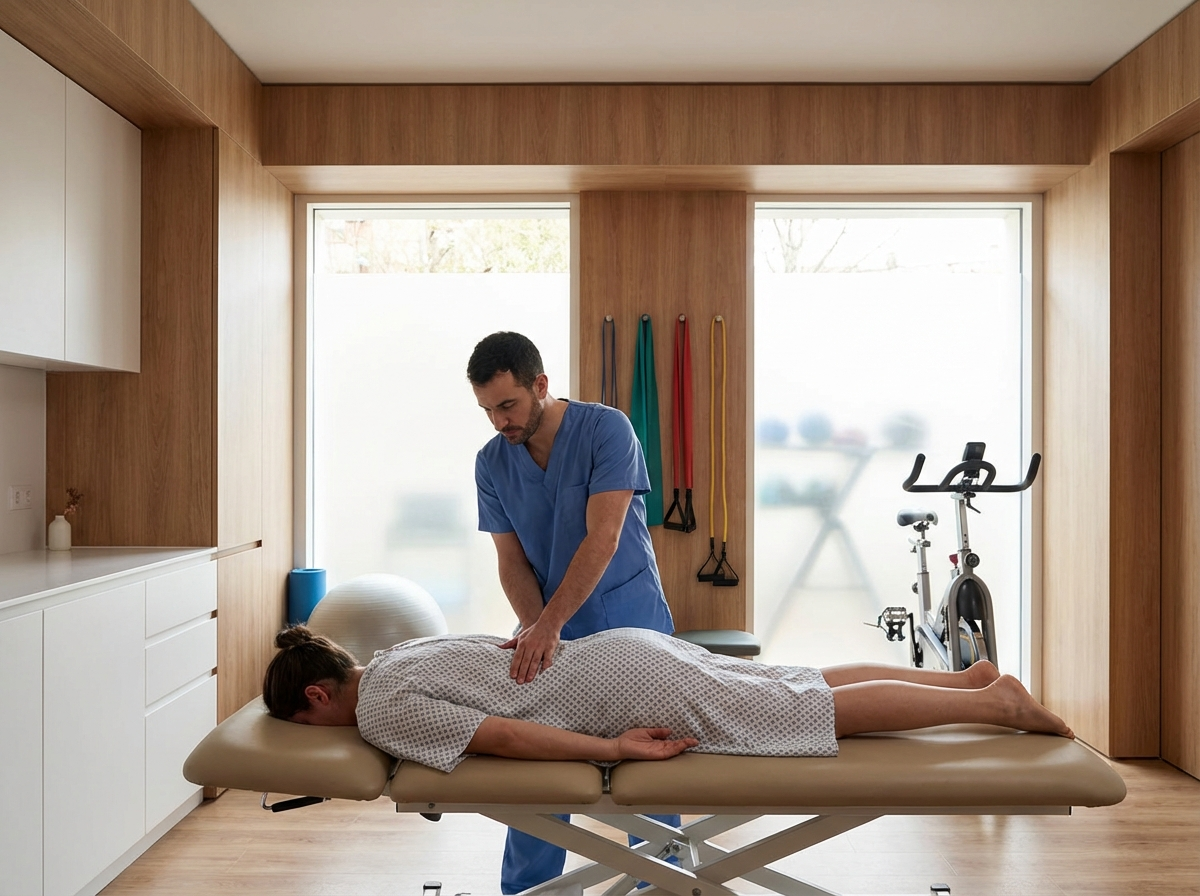 Inside Bayside Physiotherapy clinic — bright, welcoming treatment room