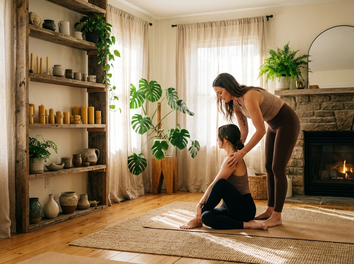 Calm studio space with natural light